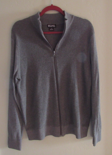 Michael Kors Men's Gray Full Zip-up Sweater Cardigan, Size M - Picture 9 of 10