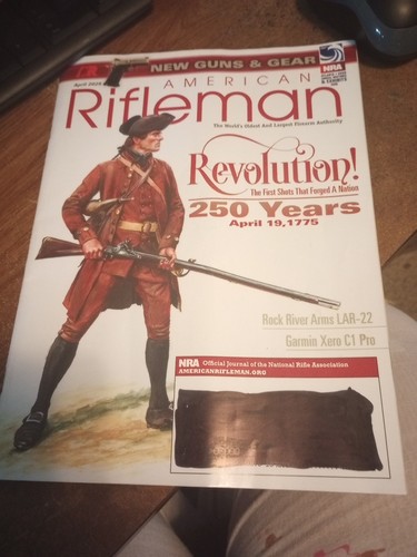 American Rifleman Magazine April 2025 Revolution 250 Years, Rock River Arms - Picture 1 of 5