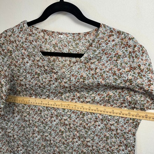 Cottagecore Rüschen Bluse XL Ditsy Blumen Puffärmel romantisch Prärie süß Top - Bild 5 von 9