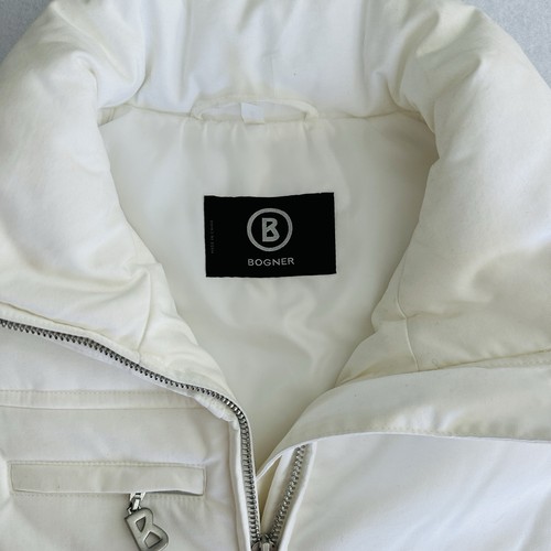 Bogner Puffer Vest Womens Large 10 White Stand Collar Ski Luxury Sporty - Picture 3 of 13