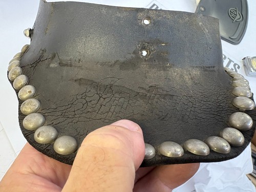 Indian leather studded mud flap guard shield LooK - Imagen 7 de 8