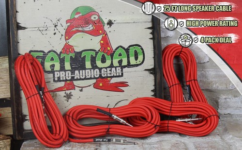 DJ Speaker Cables 25FT (4x BUNDLE) Studio Stage Gear Wires 1/4 Jack Patch Cords - Picture 8 of 15