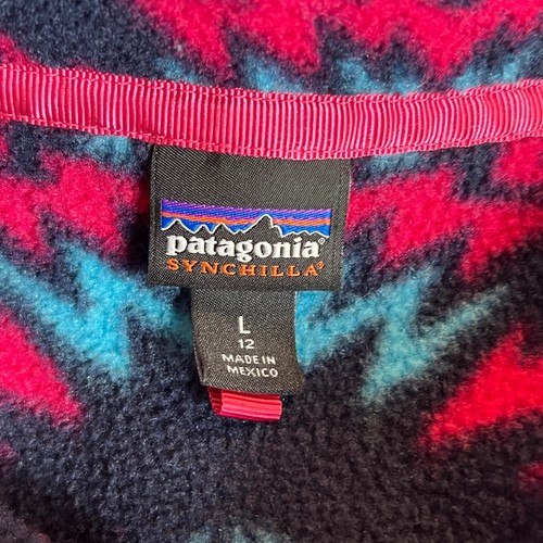 Patagonia Synchilla Snap-T Fleece Pullover Aztec Print Button Up Girls L (12) - Picture 9 of 10