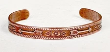 Solid Copper Cuff Bracelet SW Tribal Arrows Design 1/4" x 5.5" Expandable J45