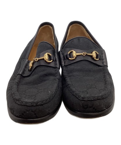Gucci Mocassini Donna Horsebit GG Tela Nero EU 35 dal Giappone 120736K Authen - Foto 4 di 24