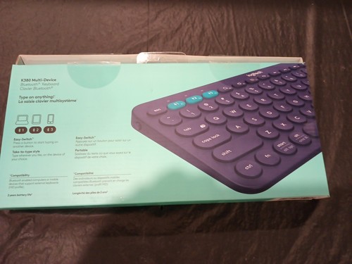 Logitech K380 Multi Device Bluetooth Minimalist Keyboard Lightweight Blue - Picture 3 of 3
