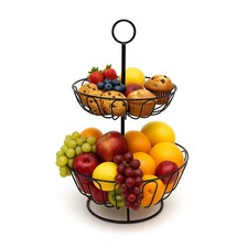 Fruit basket Etagere Fruit rack Fruit stand Vegetable bowl Metal holder 2 tiers