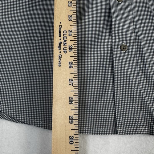 LL Bean Performance Button Up Shirt Men's L Grey Check Slightly Fitted Outdoors - Picture 6 of 8