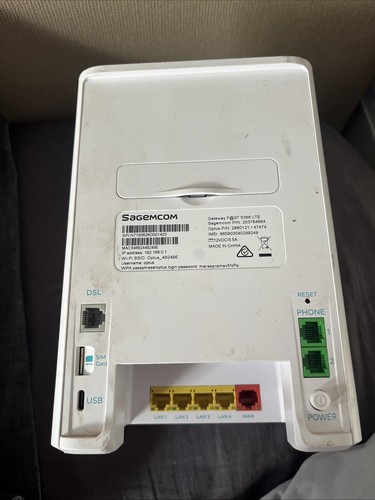 Optus Sagemcom Gateway FAST 5366 LTE 4G NBN WiFi Modem Router Unwanted - Picture 2 of 2