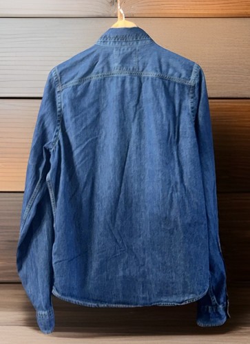 Mens Vintage Hollister L/S Button Down Denim Shirt Y2K Western Cowboy Large - Picture 4 of 9