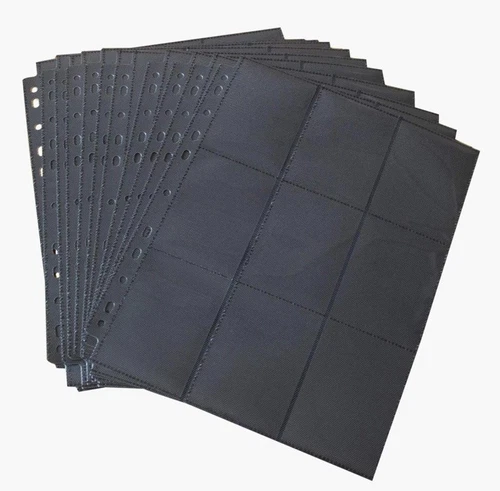 900 Pockets Trading Card Pages, 9-Pocket Side-Loading Card Sleeves Protectors