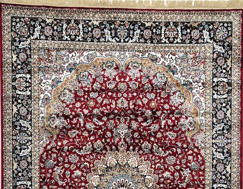 4X6 Vintage kashmiri Turkish Silk Rug Red for Home Decor, Living Room, Bedroom - Picture 4 of 7