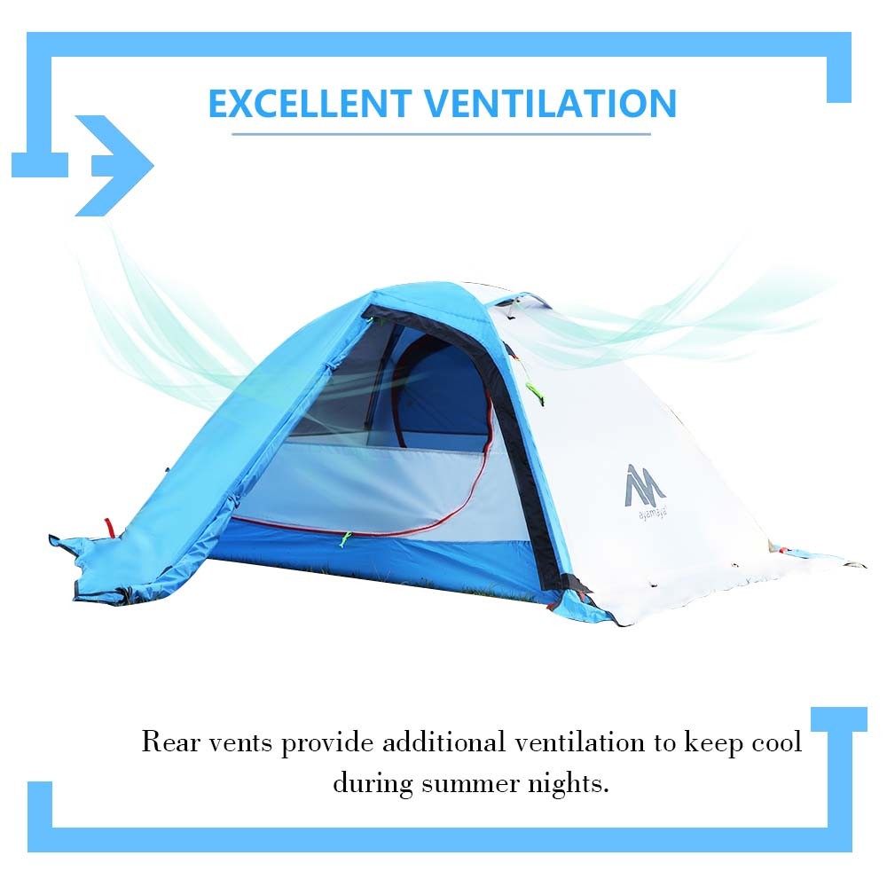 4 Season Double Layer Waterproof Tent 2 Person Ultralight fr Camping Backpacking