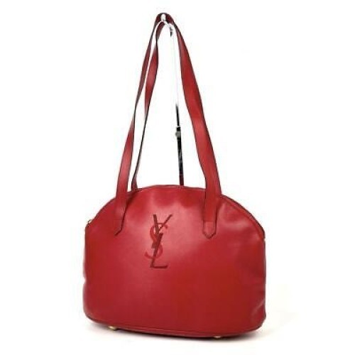 Yves Saint Laurent YSL Cassandra Shoulder Bag Leather Red Authentic F12181392 - Picture 12 of 24