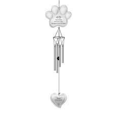 CREATIVE DESIGN Pet Memorial Wind Chime, 32''H Paw Prints Pet Remembrance Win...