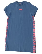 Puma Womens T-Shirt Dress UK 18 XL Blue Animal Print Cotton CH08