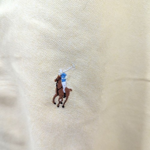 Ralph Lauren Yarmouth Button-Down Collar Long-Sleeve Oxford Shirt Yellow 17-35 - Picture 5 of 6