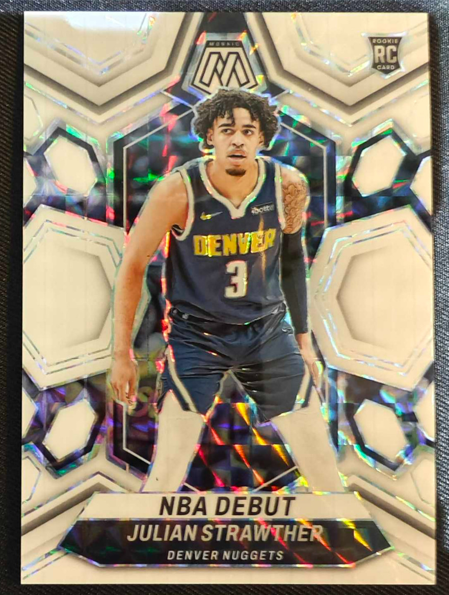 Julian Strawther 2023-24 Panini Mosaic 19/25 White NBA Debut RC Nuggets #256