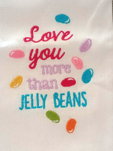 2 "Love You More Than Jelly Beans" Decorative Flour Sack Towel - Picture 2 of 3
