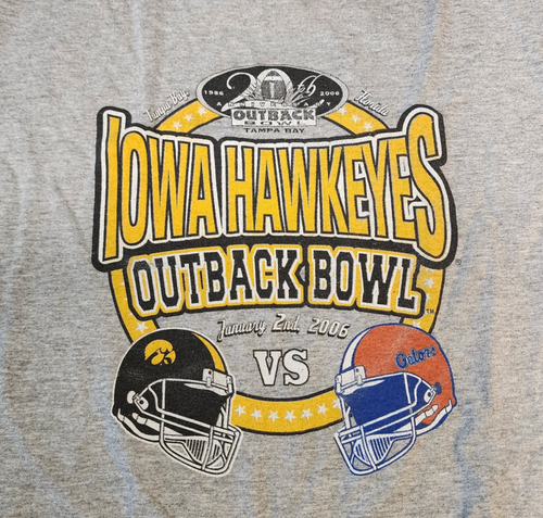 Iowa Hawkeyes Outback Bowl Shirt XL AAA 2006 vs Gators Langarm Vintage - Bild 3 von 8