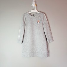Gymboree Sweatshirt Dress Girl  s Size 4 XS Long Sleeves Embroidered Flowers