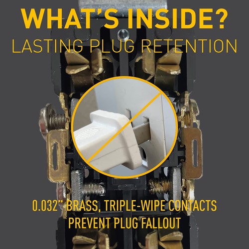 1 Count Legrand TR5262BKCC12 15A Tamper Resistant Duplex Outlet, Black, Side - Picture 2 of 6