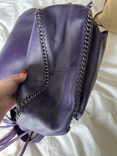 Coach Dakota Fringe Flap Crossbody Bag Purse 39935 Violet Purple Leather Rare - Picture 20 of 20