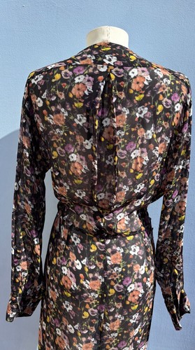Rag & Bone Women's Black Amber Floral Print Midi Dress Size 2 -$495 - Picture 11 of 23