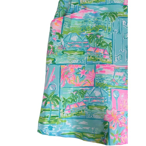 Lilly Pulitzer Skort The Honda Classic Golf Palm Print Turquesa Rosa - Imagen 2 de 10