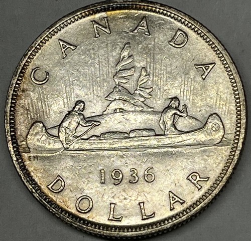 1936 Canada $1 Silver Dollar. A Very Nice Example With No Problems.  Free Ship ! - Picture 1 of 6