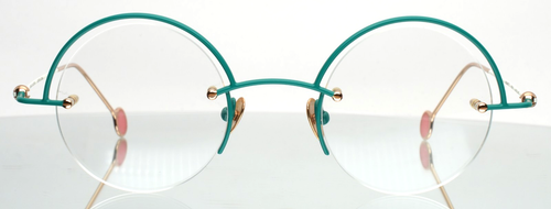 ANNE ET VALENTIN Connect 22A18 Teal Gold Womens Round Eyeglasses 44-24-140 B:45 - Picture 4 of 16