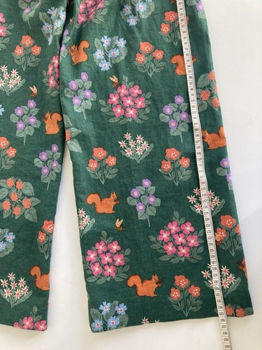 Princess Highway Size 6 Overalls Green Floral Squirrel Linen Cotton Bib & Brace - Picture 10 of 10