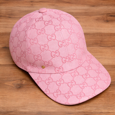 Gucci GG Monogram Canvas Cotton Baseball Cap Pink Size L | eBay