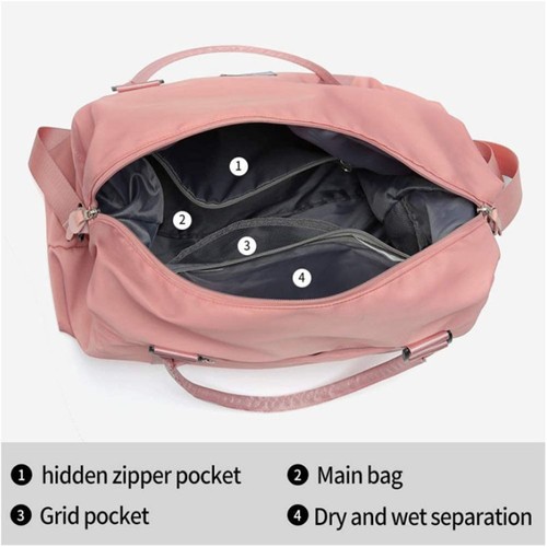 Borsa da viaggio Weekender da donna - versione 1 spaziosa borsa da notte con ... - Picture 4 of 12