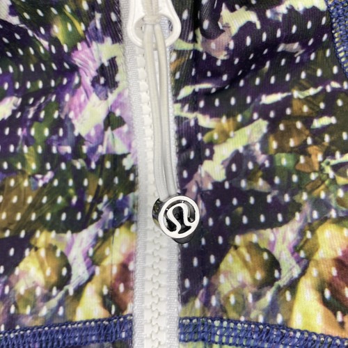 Lululemon Define Jacket Women's Sz 6 Purple Floral Stretch Full Zip Thumbhole - Picture 3 of 16