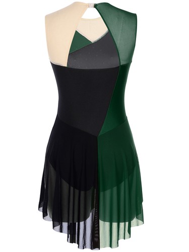 Womens Costume Asymmetrical Dancwear Tango Dress Figure Glittery Modern Dance - Picture 66 of 81