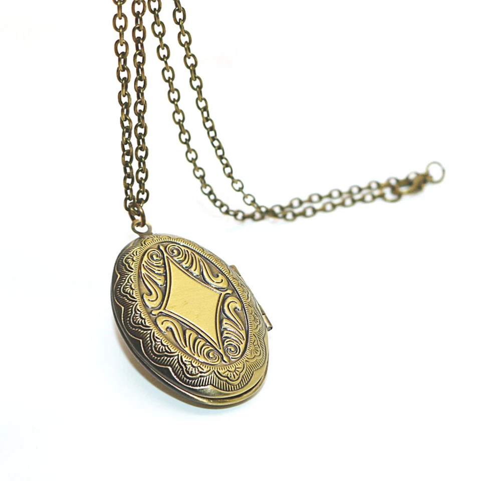 Foto Regalo Collana Antico Locket Della Foto Vintage Collana Medaglione - Immagine 2 di 4