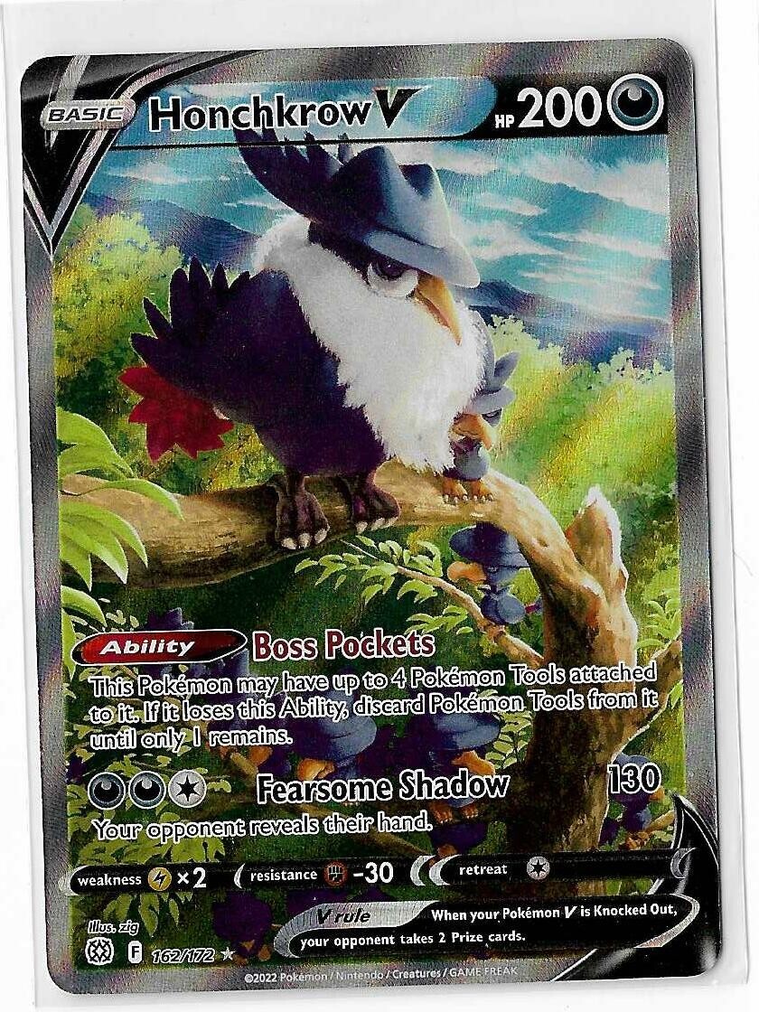 Honchkrow V - 162/172 - Pokemon Brilliant Stars Sword Shield Alternate Art NM
