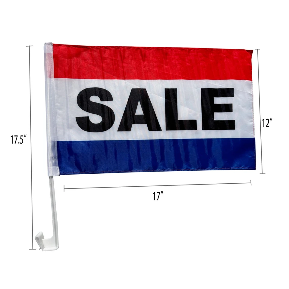 12 PACK CAR AUTO DEALER SUPPLIES Window Clip On Flags " SALE " Sale Flag - Image 2 of 4