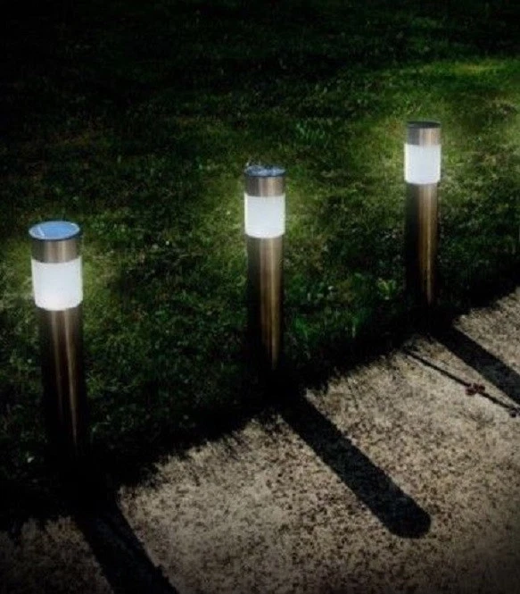 Room Essentials Solar Path Lights 3 Pk Round Black Free Ship