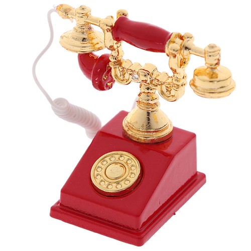 1:12 Old-Fashioned Rotary Phone Telephone w/Receiver Miniature Dollhouse Gift## - Picture 16 of 20