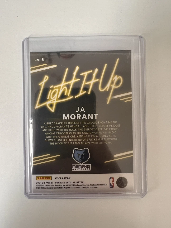 2021-22 Panini Donruss Optic Basketball Ja Morant Light It Up Disco - Image 2 of 2