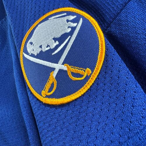 Maglia Hockey Buffalo Sabres Ragazzo XL Vintage CCM NHL Maska Patchwork Blu Ghiaccio - Foto 8 di 11