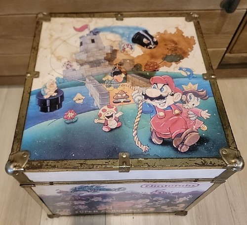 RARE Vintage Nintendo Super Mario Zelda Toy Chest Video Games Trunk NES Storage - Picture 4 of 12