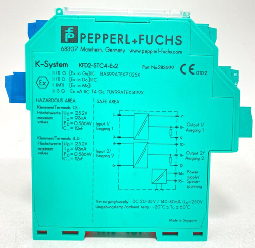 PEPPERL+FUCHS KFD2-STC4-EX2 SMART Transmitter Power Supply 24V 0/4-20mA 283699 - Picture 4 of 8