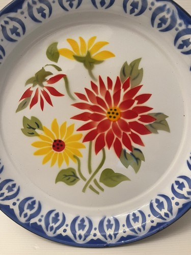 Vintage Thai Traditional Flower Pattern Enamel Serving Tray Decor Large Size 12" - Picture 62 of 166