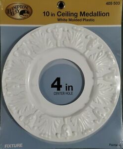 Hampton-Bay-10in-Ceiling-Medallion-White-Molded-Plastic-Paintable-NEW