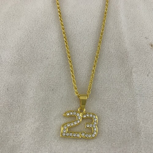 Collar de cadena colgante de baloncesto Air Jumpman número #23 helado hip hop 14 k - Imagen 16 de 46