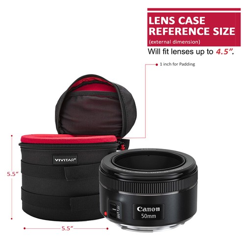 Waterproof Well Padded Zippered DSLR Camera Lens Case Protector Bag Case Set - Picture 14 of 18