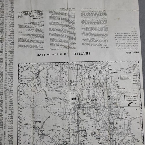 Vintage Kroll Map Of Seattle Area 1970s "The Emerald City" 24 x 21 - Picture 11 of 14